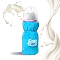 THE LITTLE LOOKERS Bottle Cover for Philips Avent/Wide Neck Feeders Soft Plush Stretchable Baby Feeding Bottle Cover with Easy to Hold Strap (Blue, Wide Neck 240-330ml/8-11oz)