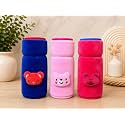 THE LITTLE LOOKERS Bottle Cover for Philips Avent/Wide Neck Feeders Soft Plush Stretchable Baby Feeding Bottle Cover with Easy to Hold Strap (Royal Blue, Light Pink &amp; Pink, Wide Neck 240-330ml/8-11OZ)