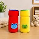 THE LITTLE LOOKERS Bottle Cover for Philips Avent/Wide Neck Feeders Soft Plush Stretchable Baby Feeding Bottle Cover with Easy to Hold Strap (Red &amp; Yellow, Wide Neck 240-330ml/8-11OZ)