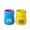 THE LITTLE LOOKERS Bottle Cover for Philips Avent/Wide Neck Feeders Soft Plush Stretchable Baby Feeding Bottle Cover with Easy to Hold Strap (Blue &amp; Yellow, Wide Neck 125ml/4OZ)