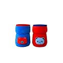THE LITTLE LOOKERS Bottle Cover for Philips Avent/Wide Neck Feeders Soft Plush Stretchable Baby Feeding Bottle Cover with Easy to Hold Strap (Royal Blue &amp; Red, Wide Neck 125ml/4OZ)