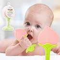 THE LITTLE LOOKERS BPA Free Single Silicone Fruit Shape Teether for 3m+ Baby/Toddlers/Infants (Peach - Pack of 1)