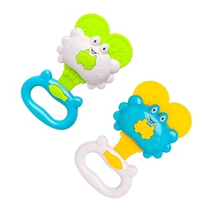 the little lookers colorful cute attractive bpa free activity rattle cum teether for infantsbabieskidstoddlers random color
