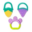 THE LITTLE LOOKERS� Combo Silicone Fruit Shape Teether for Baby/Toddlers/Infants/Children (Pack of 3) (Corn, Ring Green &amp; Grapes)
