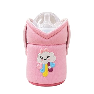 the little lookers feeder cover sleeve with handles  soft protective baby bottle holder  water-resistant cover with anti-slip base  fits wide-neck bottles compatible with philips avent 125ml