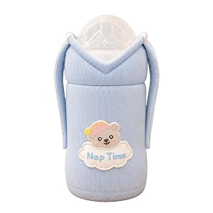 the little lookers feeder cover sleeve with handles  soft protective baby bottle holder  water-resistant cover with anti-slip base  fits wide-neck bottles compatible with philips avent 330ml