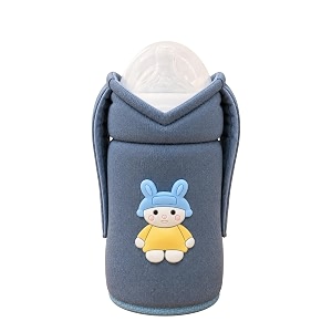 the little lookers feeder cover sleeve with handles  soft protective baby bottle holder  water-resistant cover with anti-slip base  fits wide-neck bottles compatible with philips avent 330ml