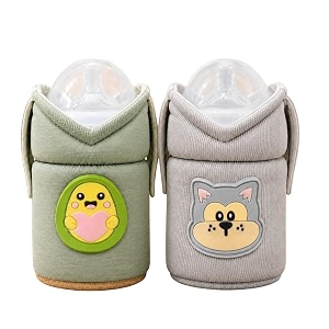 the little lookers feeder cover sleeve with handles  soft protective baby bottle holder  water-resistant cover with anti-slip base  fits wide-neck bottles compatible with philips avent 125ml