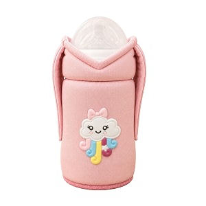 the little lookers feeder cover sleeve with handles  soft protective baby bottle holder  water-resistant cover with anti-slip base  fits wide-neck bottles compatible with philips avent 330ml