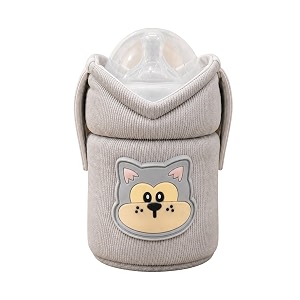 the little lookers feeder cover sleeve with handles  soft protective baby bottle holder  water-resistant cover with anti-slip base  fits wide-neck bottles compatible with philips avent 125ml