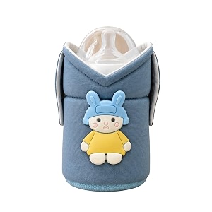 the little lookers feeder cover sleeve with handles  soft protective baby bottle holder  water-resistant cover with anti-slip base  fits wide-neck bottles compatible with philips avent 125ml