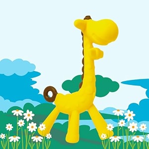 the little lookers giraffe shape food gradebpa free silicone teething baby teethertoyteething stick for babies girraffe yellow