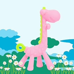 the little lookers giraffe shape food gradebpa free silicone teething baby teethertoyteething stick for babies girraffe pink