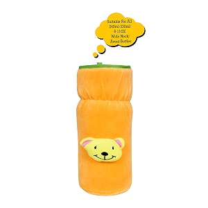 the little lookers for philips aventbroad neck feeders soft plush stretchable baby feeding bottle cover with easy to hold strap  cute animated patterned yellow