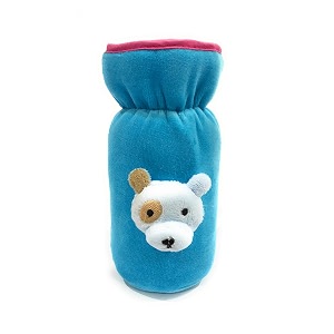 the little lookers for philips aventbroad neck feeders soft plush stretchable baby feeding bottle cover with easy to hold strap  suitable for 240 260ml amp 330ml  cute animated dog patterned blue