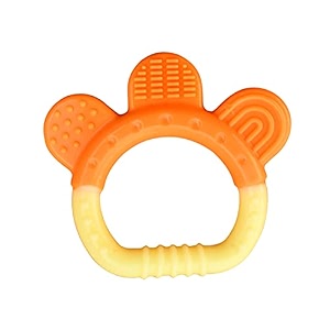 the little lookers single silicone fruit shape teether for babytoddlersinfantschildren ring orange