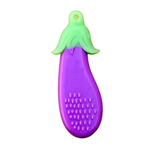 the little lookers silicone fruit shape teether for 0 to 12 months babytoddlersinfantschildren i 100 bpa free brinjal pack of 1