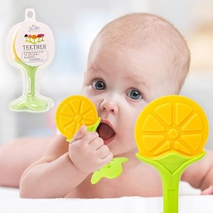 the little lookers silicone fruit shape teether i 100 bpa free teething toys for babytoddlersinfants orange