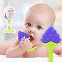 THE LITTLE LOOKERS Silicone Fruit Shape Teether for 0 to 12 Months Baby/Toddlers/Infants/Children I 100% BPA Free (Grapes, Pack of 1)