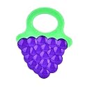THE LITTLE LOOKERS Silicone Fruit Shape Teether for 0 to 12 Months Baby/Toddlers/Infants I 100% BPA Free Teether (Grapes, Pack of 1)