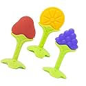 THE LITTLE LOOKERS Silicone Fruit Shape Teether for Baby Combo - Pack of 3