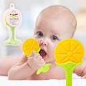 THE LITTLE LOOKERS Silicone Fruit Shape Teether I 100% BPA Free Teething Toys for Baby/Toddlers/Infants (Orange)