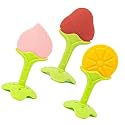 THE LITTLE LOOKERS Silicone Fruit Shape Teether for 0 to 12 Months Baby/Infants I BPA Free - Multicolor (Combo - Pack of 3)