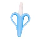 THE LITTLE LOOKERS Single Silicone Banana Shaped Baby Teething Toothbrush/Teether for Babies/Toddlers/Infants/Children (Blue - Pack of 1)