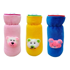 the little lookers soft plush stretchable baby feeding bottle covers for feeders with easy to hold strap multicolor narrow neck 240ml