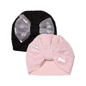 the little lookers unisex soft turban bow knot cap baby headwear  suitable for 3 to 18 months baby