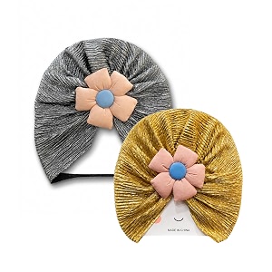 the little lookers unisex soft turban bow knot cap baby headwear  suitable for 3 to 18 months baby