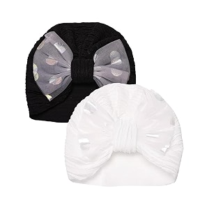 the little lookers unisex soft turban bow knot cap baby headwear  suitable for 3 to 18 months baby