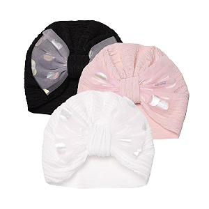 the little lookers unisex soft turban bow knot cap baby headwear  suitable for 3 to 18 months baby