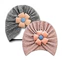THE LITTLE LOOKERS Unisex Soft Turban Bow Knot Cap, Baby Headwear | Suitable for 3 to 18 Months Baby