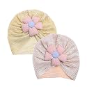 THE LITTLE LOOKERS Unisex Soft Turban Bow Knot Cap, Baby Headwear | Suitable for 3 to 18 Months Baby