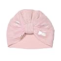 THE LITTLE LOOKERS Cotton Unisex Soft Turban Bow Knot Cap, Baby Headwear | Suitable for 3 to 18 Months Baby (Baby Pink)