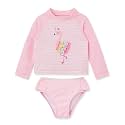 Little Me Baby Girls' Little Girls' Two-piece UPF+ 50 Sun Protection Rash Guard Set