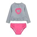 Little Me Baby Girls' Little Girls' Two-piece UPF+ 50 Sun Protection Rash Guard Set
