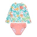 Little Me Baby Girls' Little Girls' Two-piece UPF+ 50 Sun Protection Rash Guard Set