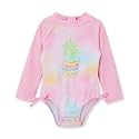 Little Me Baby Girls' Little Girls' Two-piece UPF+ 50 Sun Protection Rash Guard Set