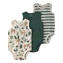 little planet by carter's Unisex Baby 3-pack Short Sleeve Bodysuits Made With Organic Cotton