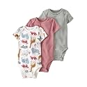 little planet by carter's Unisex Baby 3-pack Short Sleeve Bodysuits Made With Organic Cotton