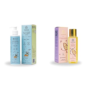 little rituals baby multi-vitamin body amp hair wash - 200 ml and sweet almond badam oil baby massage oil cold pressed and certified organic with swiss plant actives - 100 ml