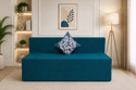 Little Smile 3X6 size for 1 Person- Jute Fabric Washable Cover 1 Seater Single Foam Fold Out Sofa Cum Bed (Finish Color - Multicolor Delivery Condition - Pre-assembled)