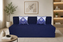 Little Smile 4X6 size for 2 Person-Jute Fabric Washable Cover 2 Seater Double Foam Fold Out Sofa Cum Bed