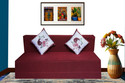 Little Smile 4X6 size for 2 Person-Jute Fabric Washable Cover 2 Seater Double Foam Fold Out Sofa Cum Bed