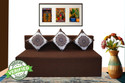 Little Smile 5X6 size for 3 Seater- Jute Fabric Washable Cover 3 Seater Double Foam Fold Out Sofa Cum Bed