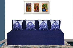little smile 6x6 size for 4 person- jute fabric washable cover 4 seater double foam fold out sofa cum bed