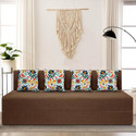 Little Smile 6X6 size for 4 Person- Moshi Fabric Washable Cover 4 Seater Double Foam Fold Out Sofa Cum Bed