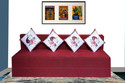 Little Smile 6X6 size for 4 Person- Jute Fabric Washable Cover 4 Seater Double Foam Fold Out Sofa Cum Bed
